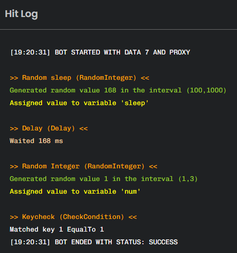 Bot log