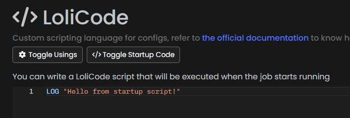 Startup script